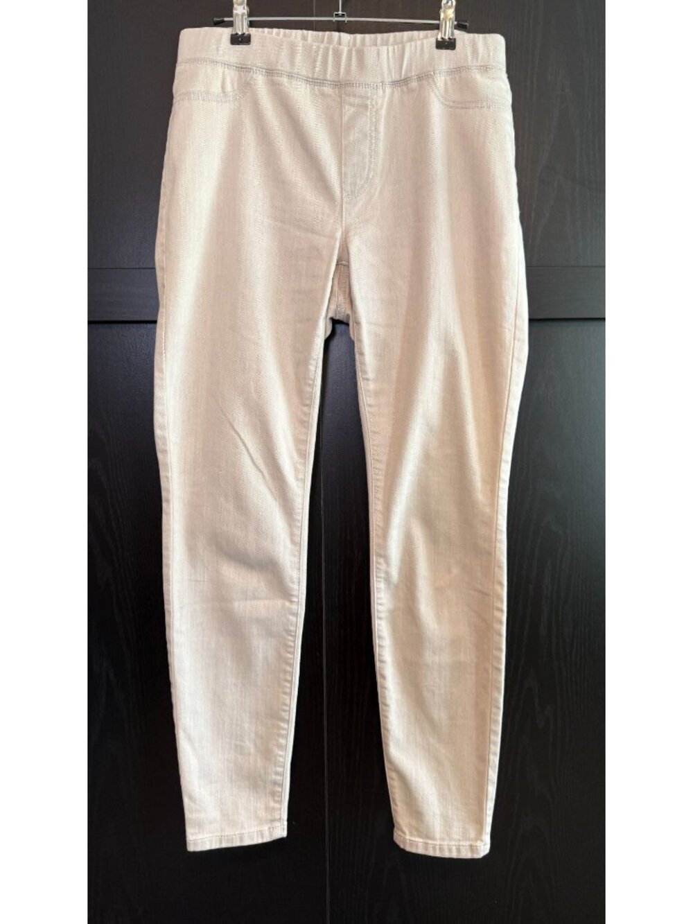 Eileen Fisher Pull On Slim Leg Gray Denim Jeans Small Elastic Waist Minimalist
